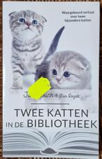 Twee katten in de bibliotheek - Jan Louch -waargebeurd IZGST, Ophalen of Verzenden, Zo goed als nieuw, Katten, Jan Louch