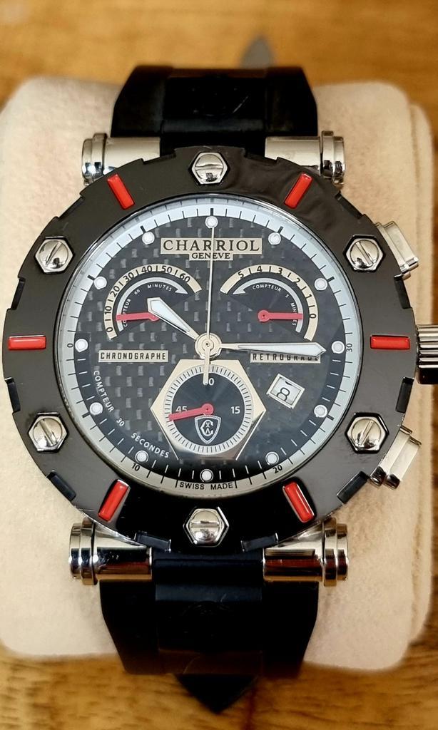 Charriol Rotonde RT42CR retrograde chronograph, Sieraden, Tassen en Uiterlijk, Horloges | Heren, Zo goed als nieuw, Polshorloge