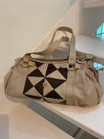 Beige leren tas met bruine lakaccenten, Ophalen of Verzenden, Zo goed als nieuw, Beige, Handtas