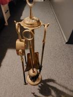 haard stel , koperen haard stel , haardstel, Huis en Inrichting, Haarden, Ophalen of Verzenden, Gebruikt, Vrijstaande haard, Houthaard