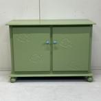 Dressoir opbergkast olijfgroen `visje` hout kidsroom living, Kast, 50 tot 70 cm, Onbekend, Onbekend