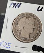 halve dollar 1911 Amerika, Postzegels en Munten, Munten | Amerika, Verzenden, Noord-Amerika, Losse munt, Zilver