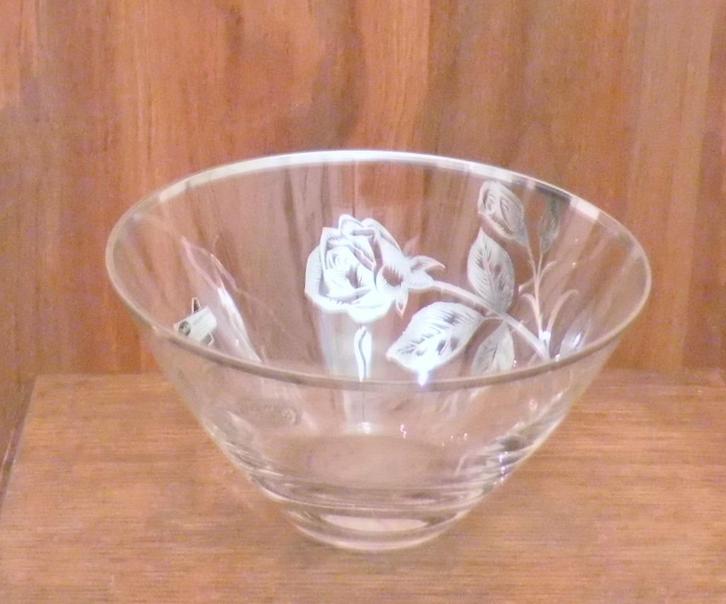 Kristalen schaal met zilveren opleg., Antiek en Kunst, Antiek | Glas en Kristal, Ophalen of Verzenden