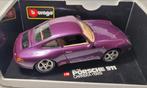Porsche 911 (1993) Burago 1:18 Paars, Ophalen of Verzenden, Gebruikt, Auto, Bburago