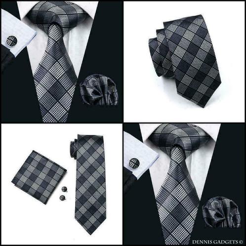Dennis Gadgets: 100 % zijden stropdas ( 3 delig !! )DG1017, Kleding | Heren, Stropdassen, Nieuw, Met patroon, Grijs, Ophalen of Verzenden