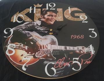 Elvis Presley Wandklok van hout- Mancave, Bar, Garage beschikbaar voor biedingen