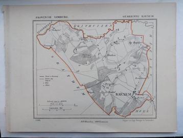 1 / Gemeente Baexem Limburg  Litho uit 1866 van J. Kuyper beschikbaar voor biedingen