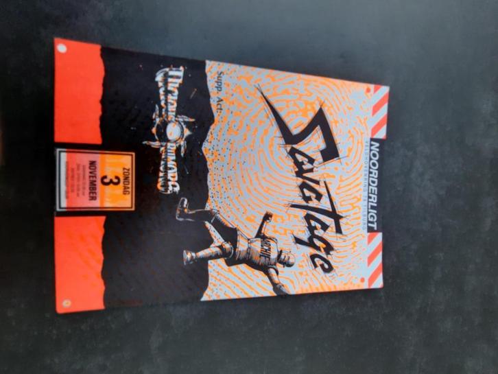 oud savatage Nooderligt Tilburg flyer concert kaartje ticket, Verzamelen, Muziek, Artiesten en Beroemdheden, Ophalen of Verzenden