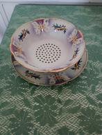 Antiek aardewerk vergiet met onderschaal, Ophalen of Verzenden