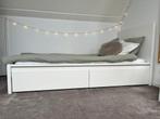 Eenpersoons Ikea Malm bed met lades, Ophalen, 90 cm, Eenpersoons, Wit