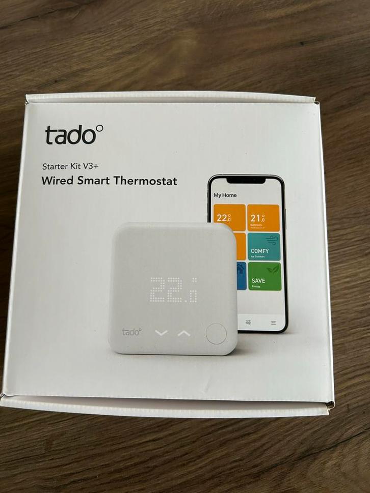 Tado starter kit v3+ thermostaat, Doe-het-zelf en Verbouw, Thermostaten, Zo goed als nieuw, Slimme thermostaat, Ophalen of Verzenden