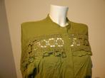 High Use appeltjes groene blouse gehaakte open delen M, Kleding | Dames, Maat 38/40 (M), Zo goed als nieuw, Groen, Verzenden