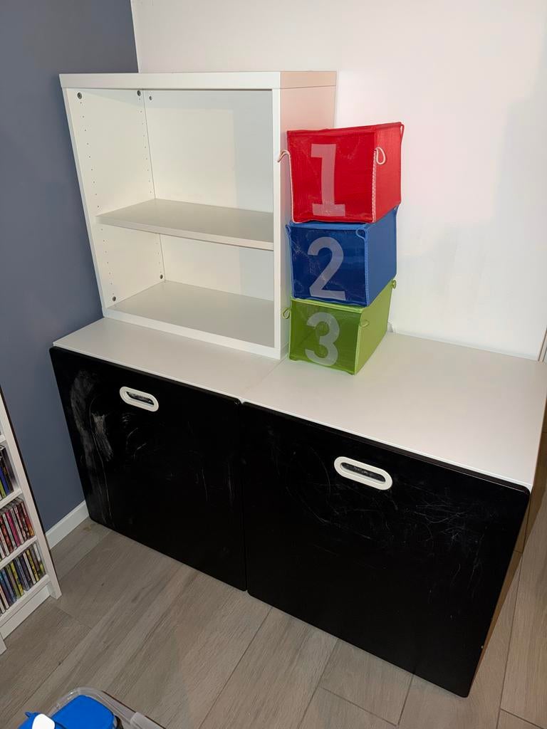 Kastjes met krijtbordfront en boekenkastje, Ophalen, Overige materialen, Gebruikt, 100 tot 150 cm
