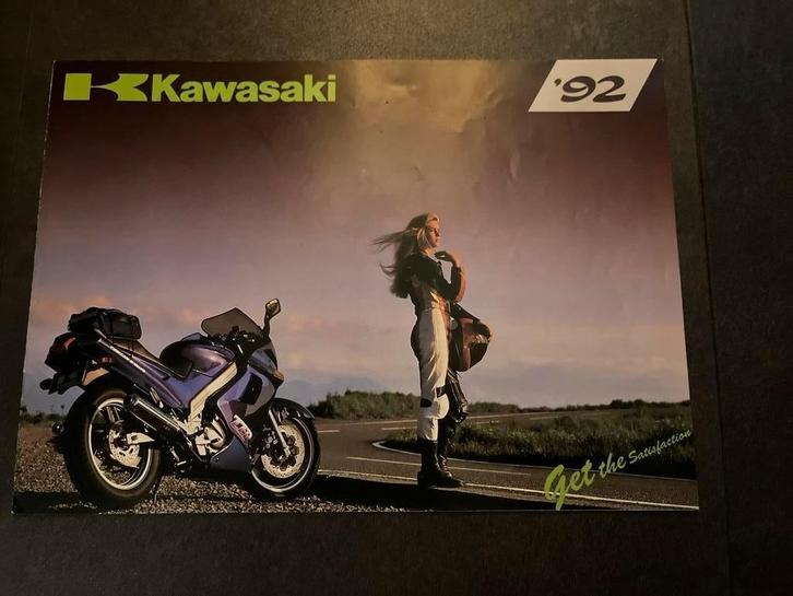 Kawasaki 1992 motorfietsen motor folder / motoren, Boeken, Motoren, Zo goed als nieuw, Merk of Model, Ophalen of Verzenden