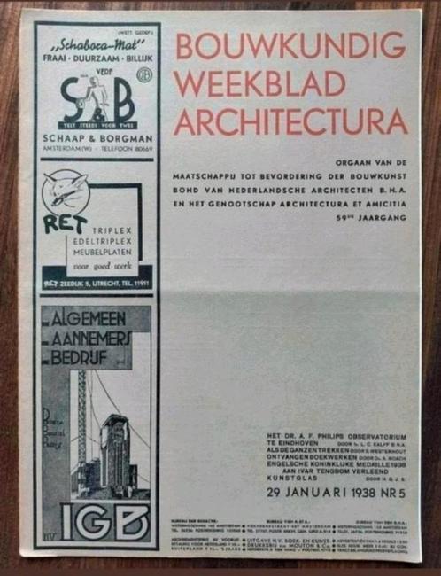 Bouwkundig Weekblad nr 5 Philips Observatorium Kalff (1938), Boeken, Kunst en Cultuur | Architectuur, Gelezen, Architectuur algemeen