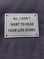 Emaille Spreuken bordje, Ophalen of Verzenden