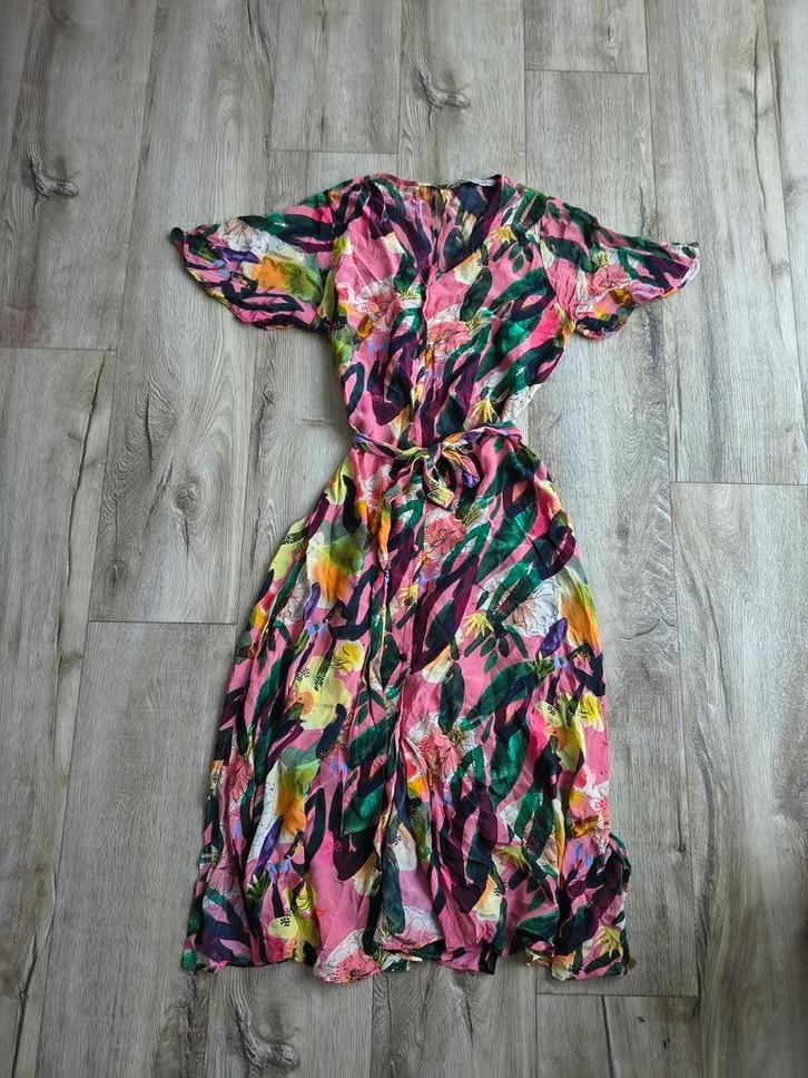 Prachtige, vrolijk gekleurde jurk van POM Amsterdam, 34-XS., Kleding | Dames, Jurken, Zo goed als nieuw, Maat 34 (XS) of kleiner