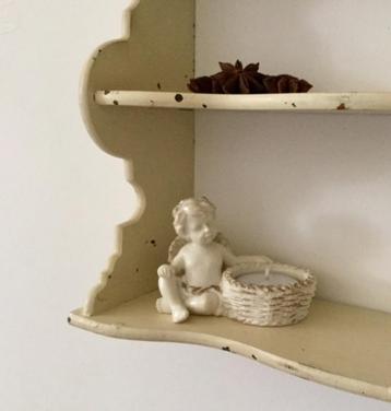 Waxinelichthouder met engeltje shabby chic (3x) beschikbaar voor biedingen