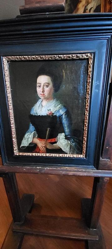 antiek schilderij met signatuur A.Suez --jaar 1754-- beschikbaar voor biedingen