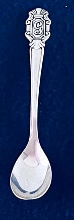 D Gero 90 Letter G Verzilverd Letterlepeltje verzamelen, Ophalen, Gebruikt, Verzilverd, Metaal