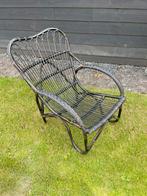 Vintage retro rotan bamboe stoel zwart, Ophalen of Verzenden, Zo goed als nieuw, Rotan
