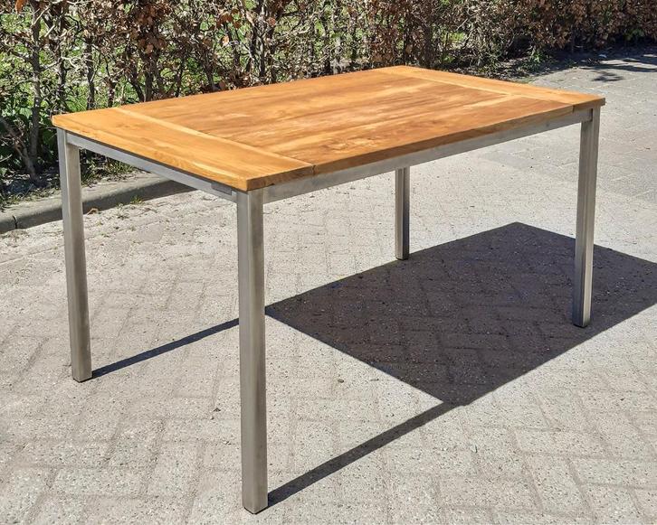 Eettafel met Amerikaans eiken blad, Huis en Inrichting, Tafels | Eettafels, Zo goed als nieuw, 50 tot 100 cm, 100 tot 150 cm, Vier personen