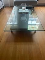 Design tafel met glasplaat, Huis en Inrichting, 50 tot 75 cm, Zo goed als nieuw, 150 tot 200 cm, Rechthoekig