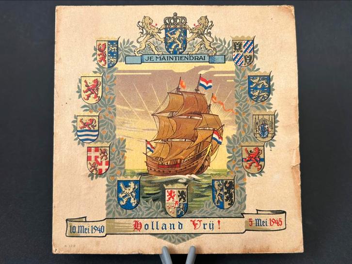 WWII Bevrijdingstegel, 7 Provinciën, Verzamelen, Militaria | Tweede Wereldoorlog, Landmacht, Nederland, Ophalen of Verzenden