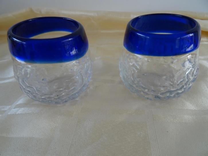 Kobalt blauw kandelaar windlicht Kosta Boda Erik Höglund, Verzamelen, Retro, Huis en Inrichting, Ophalen of Verzenden