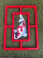 Houten frame met koi (schilderij), Ophalen of Verzenden, Gebruikt