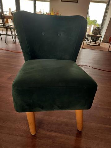 Mooie velours groene stoel/ fauteuil in prima staat  beschikbaar voor biedingen
