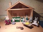 Sylvanian Families Konijnenfamilie met Huis & Accessoires, Ophalen of Verzenden, Gebruikt, Poppenhuis