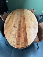 Mango eettafel ovaal 240x110cm met stoelen, Huis en Inrichting, Tafels | Eettafels, Ophalen, 100 tot 150 cm, 200 cm of meer, Zo goed als nieuw