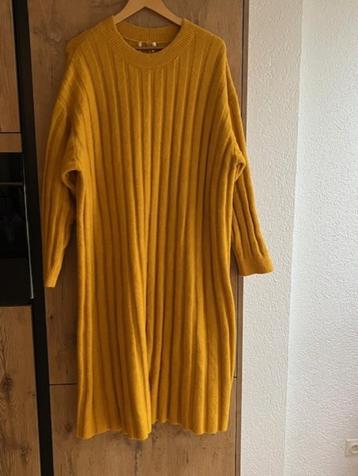 H & M maxi jurk okergeel maat XXL oversized ribgebreid beschikbaar voor biedingen