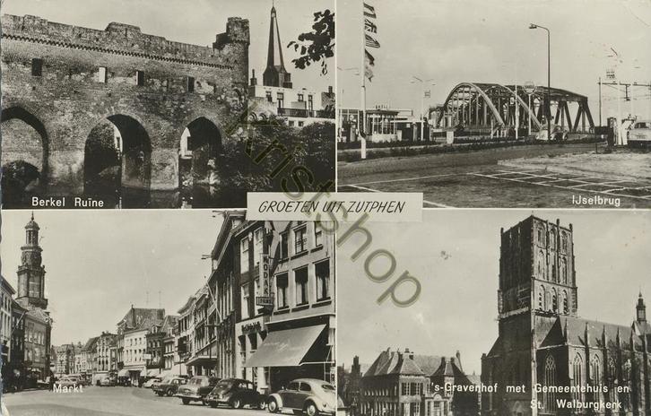 Zutphen - meerluik [KRST009-0110, Verzamelen, Ansichtkaarten | Nederland, Gelopen, Gelderland, 1960 tot 1980, Verzenden