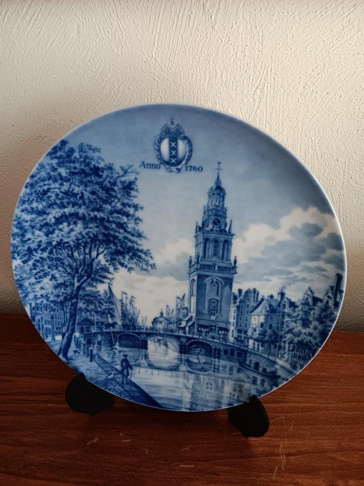 wandbord Delfts Blauw genummerd Torensluis a/h Singel A'dam, Antiek en Kunst, Antiek | Wandborden en Tegels, Ophalen