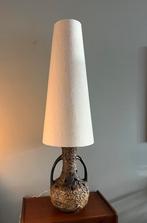 Vintage fat lava vloerlamp met Linnen Kap, Huis en Inrichting, Lampen | Vloerlampen, Ophalen, Gebruikt, Stof, Minder dan 100 cm