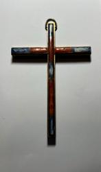 Emaille Koperen Kruis 10 x 7 cm, Antiek en Kunst, Ophalen of Verzenden
