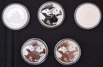 5x 30 gram Panda Zilver Munten 2023 beschikbaar voor biedingen