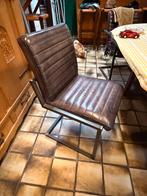 Set van 3 bruine leren stoelen, Huis en Inrichting, Ophalen, Gebruikt, Twee, Bruin