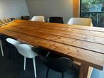 Mooie douglas eettafel met 8 hartman stoelen, Ophalen, Zo goed als nieuw, Rechthoekig, Hout