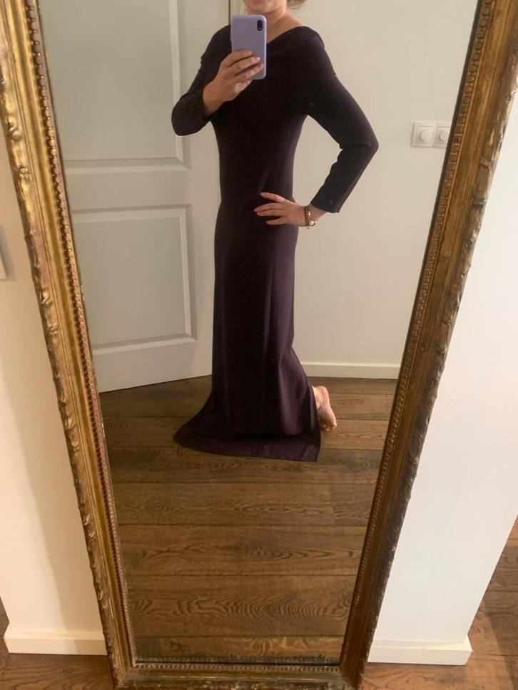 Fabiana Filippi Aubergine Jurk Maat 36 - Nieuw!, Kleding | Dames, Jurken, Nieuw, Maat 36 (S), Paars, Onder de knie, Ophalen of Verzenden