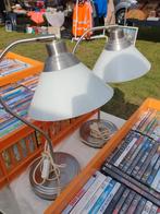 Set van 2 Tafellampen - Metaal & Glas, Gebruikt, Ophalen of Verzenden, Glas, Modern