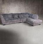 !!ACTIE!! DONKERGRIJZE HOEKBANK MET FAUTEUIL, Huis en Inrichting, Banken | Bankstellen, Verzenden, Hoekbank, 300 cm of meer, Metaal
