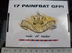 sticker 17 painfbat gfpi prinses irene volo et valeo logo, Verzamelen, Verzenden, Zo goed als nieuw, Bedrijf of Vereniging