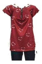 Nieuwe Rode Top met Hartjes mast S, Kleding | Dames, Blouses en Tunieken, Ophalen of Verzenden, Nieuw, Maat 36 (S), Rood