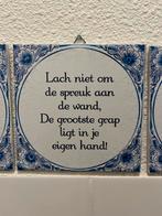 Tekst tegel Delfts blauw, Ophalen, Zo goed als nieuw