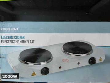 KOOKPLAAT DUBBEL WIT (EXCELLENT ELECTRICS) beschikbaar voor biedingen