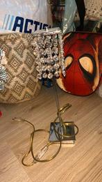 Tafellampje zilverkleurig met steentjes, Ophalen of Verzenden, Gebruikt, Glas, Minder dan 50 cm