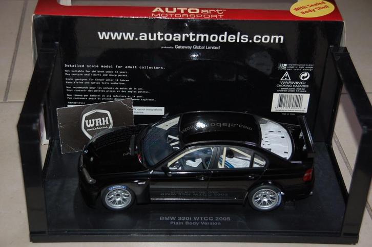 BMW 320 WTCC black E46 Autoart 80549 WRH, Hobby en Vrije tijd, Modelauto's | 1:18, Zo goed als nieuw, Auto, Autoart, Verzenden